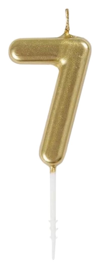 321 Party! Mini Gold Number 7 Birthday Candle
