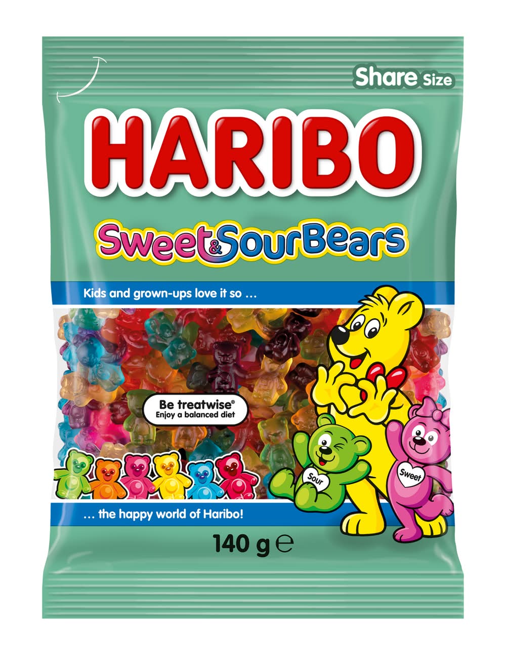 Haribo Sweet & Sour Bears (140g)