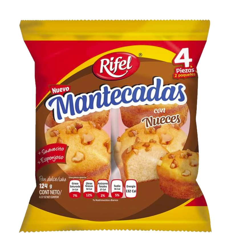 Rifel · Mantecadas con nueces (124 g)