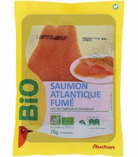Saumon fumé bio tranche x2 - auchan