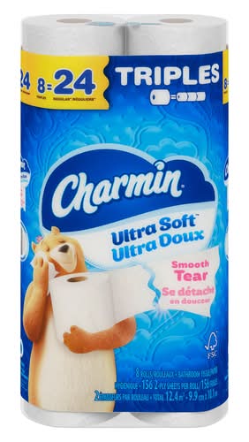 Charmin Ultra Soft Toilet Paper Triple Rolls (8 ct)