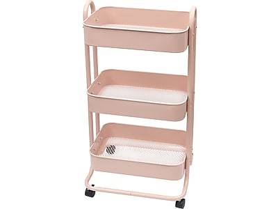 We R Memory Keepers 3 Shelf Metal Storage Cart, Light Pink