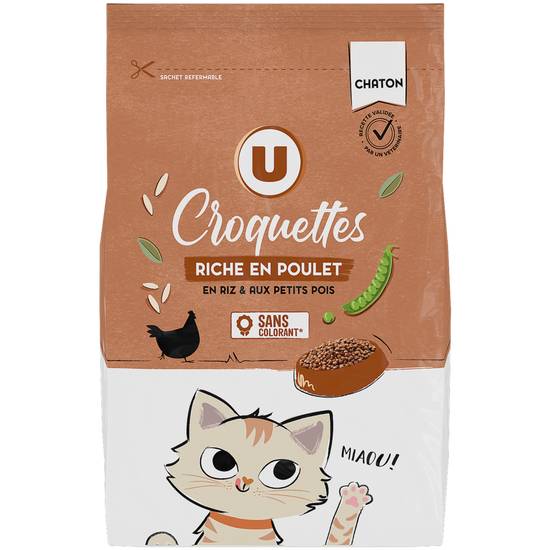 Croquettes Chaton Poulet Produit U 400 gr