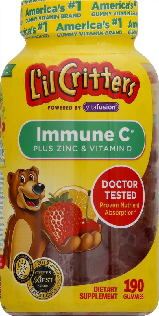 L'il Critters Immune C Plus Zinc & Vitamin D Gummies, (190ct)