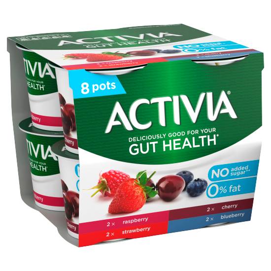 Activia Red Fruits No Added Sugar Gut Health Yogurt (8 ct)