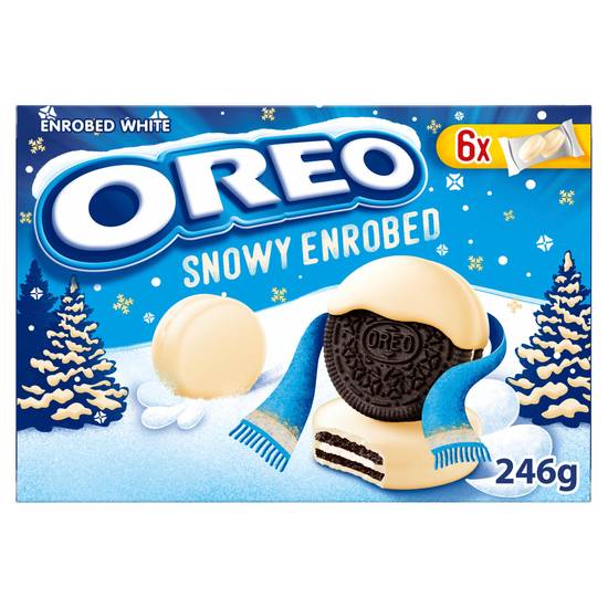 Oreo Snowy Enrobed White Chocolate Coated Biscuits x6 246g