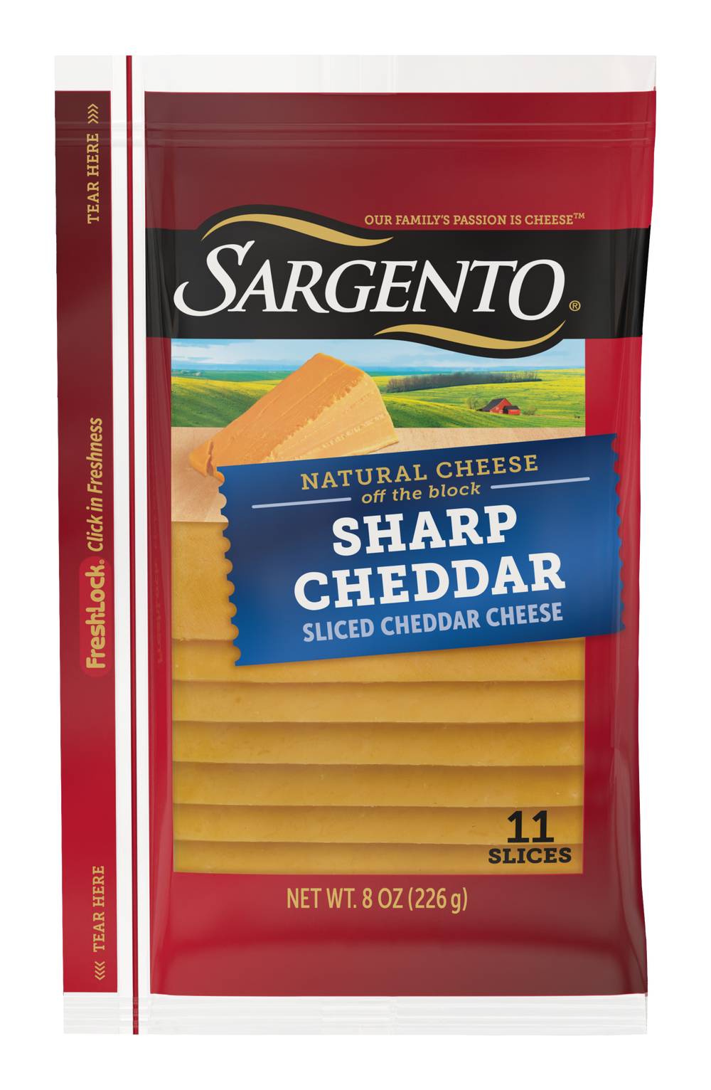 Sargento Sharp Cheddar Natural Cheddar Cheese Slices (8 oz, 11 ct)