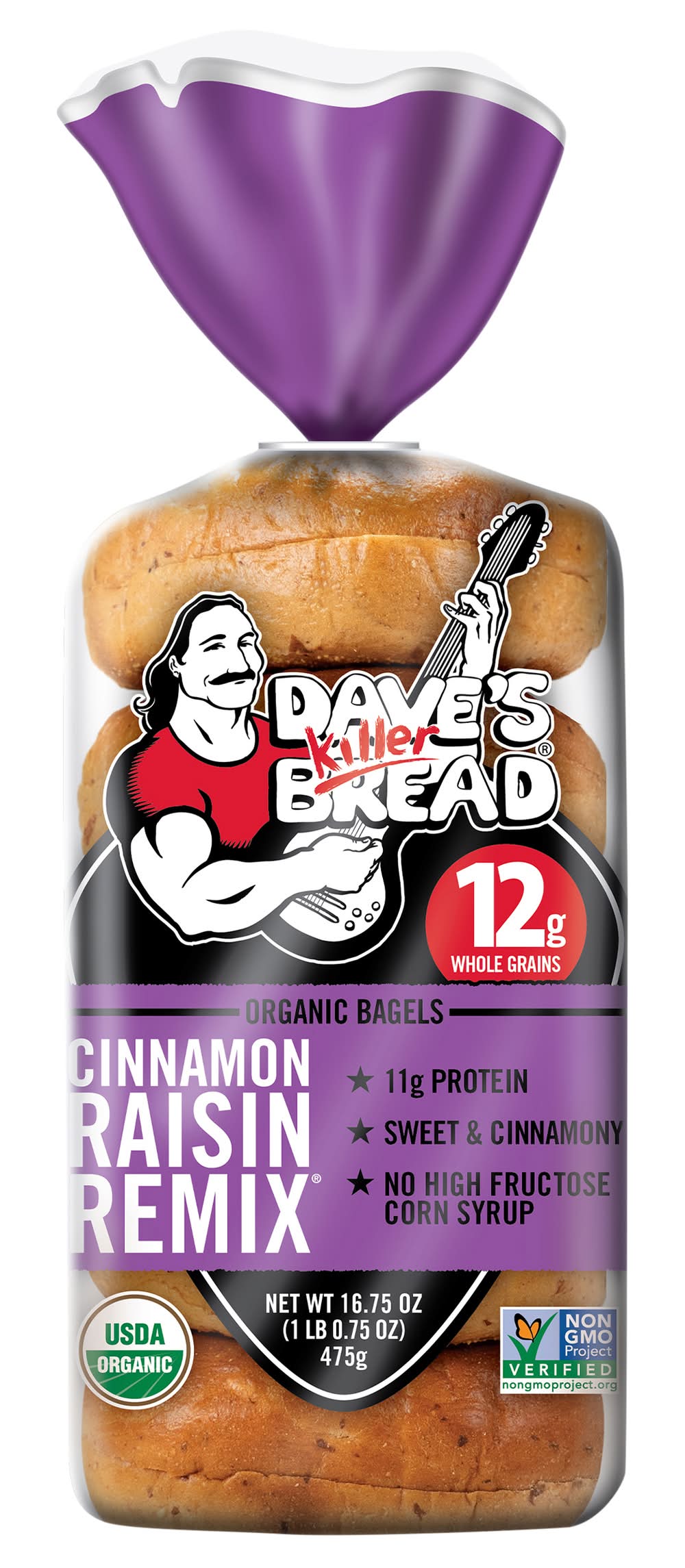 Dave's Killer Bread Organic Bagels, Cinnamon Raisin Remix (16.75 oz, 5 ct)