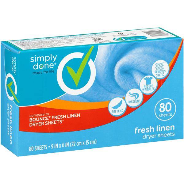 Simply Done Fresh Linen Dryer Sheets