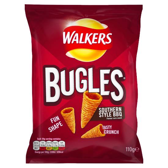 Walkers Southern Style Bbq Flavour, Bugles Southern Style Bbq Sharing Snacks Crisps (110g)