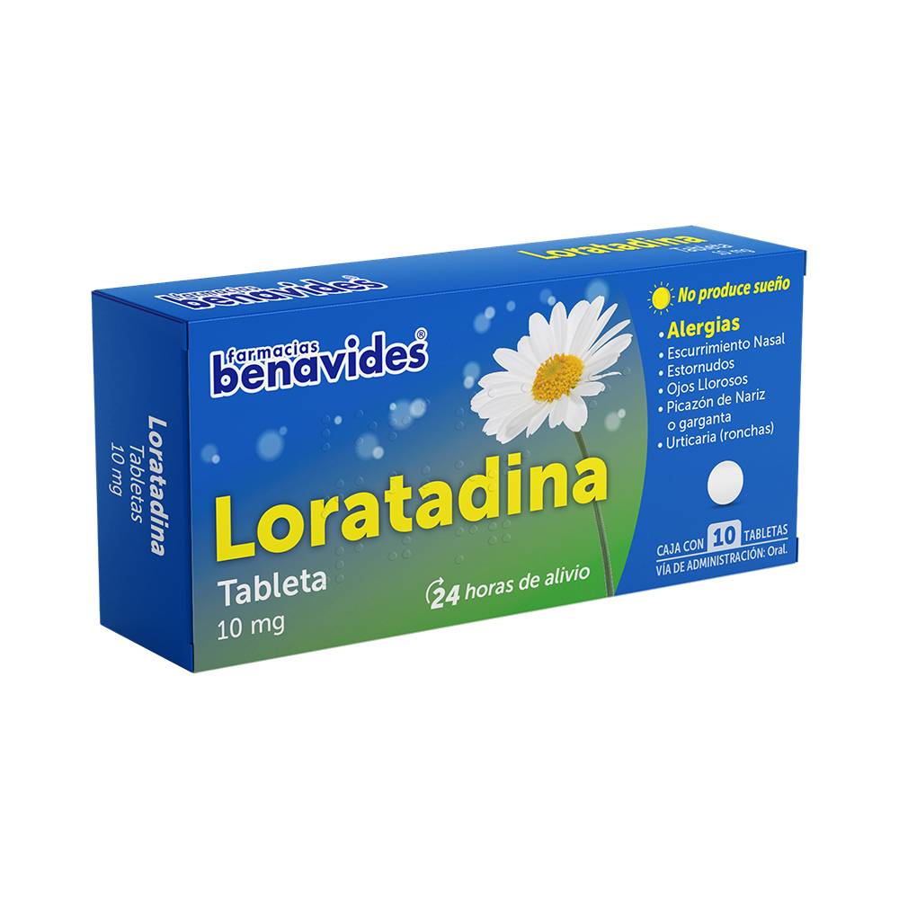 Farmacias benavides loratadina tabletas 10 mg (10 piezas)