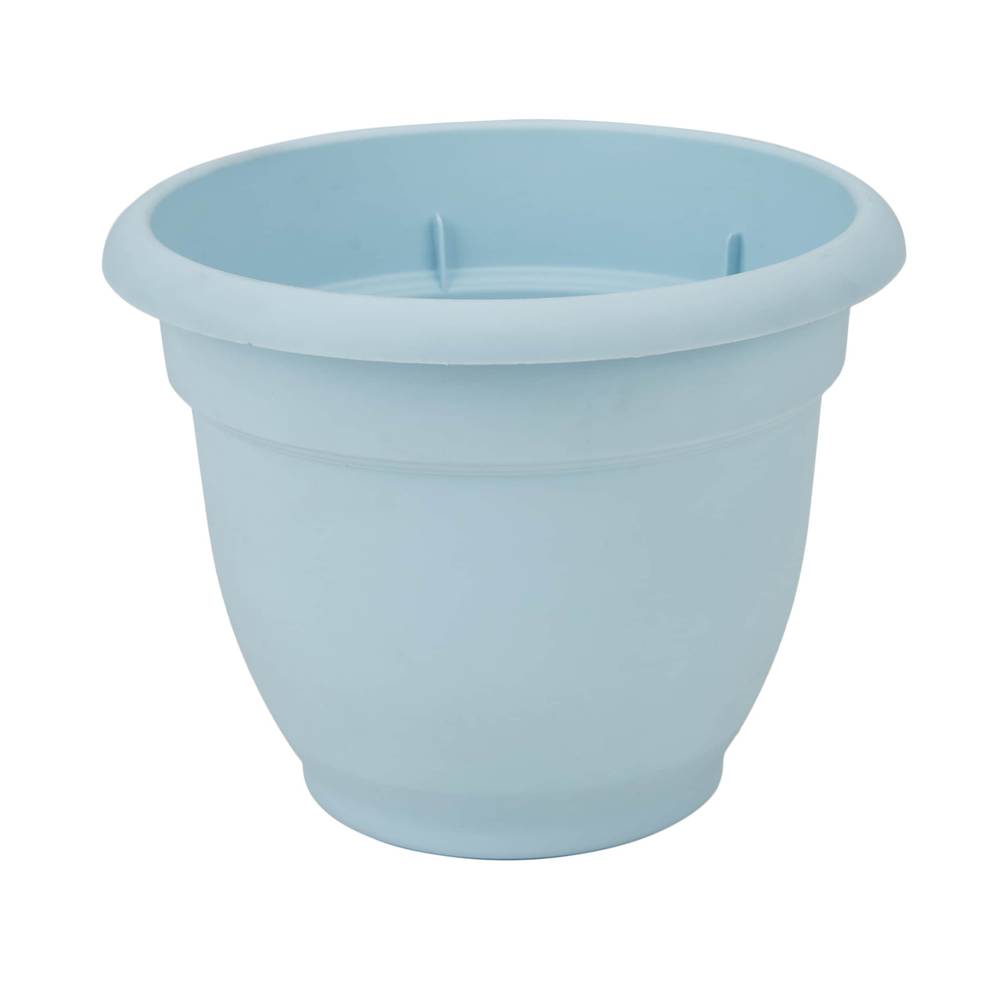 Bloem Round 6.5-in W x 5.25-in H Blue Plastic Traditional Indoor/Outdoor Planter | AP0637