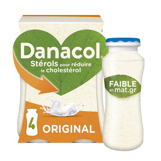 Danacol - Yaourt à boire nature allégé (4 pièces)