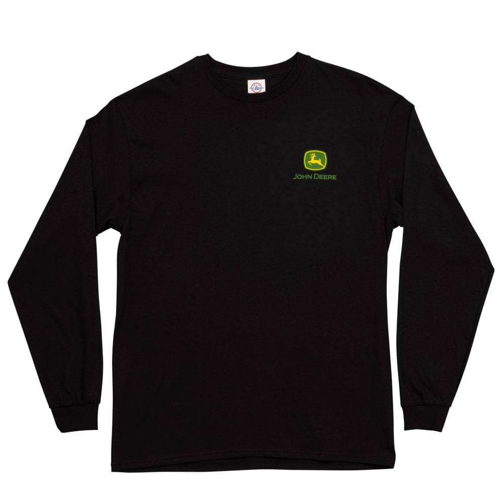 John Deere Men's Long Sleeve Jersey T-Shirt, Medium, Black