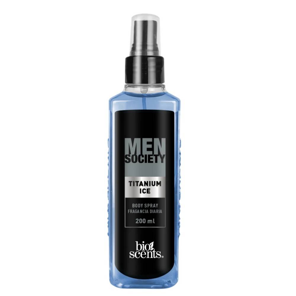 Bioscents · Men society espray corporal de fragancia diaria para hombre, titanium ice, hombre (200 ml)