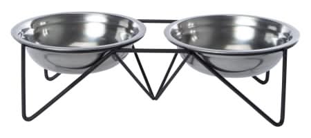 Elevated Double Feeder Pet Food & Water Bowl With Stand