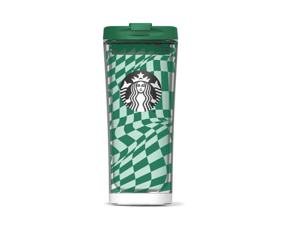 Tumbler Plastic Grid Green