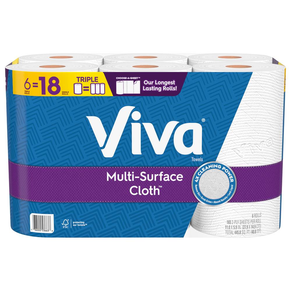 Viva Multi-Surface Cloth Towels (6 ct)