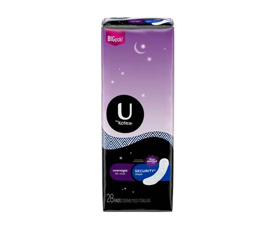 Kotex Security Maxi Overnight Pads Double Pack, 28 units – U by Kotex : Pads  and cup