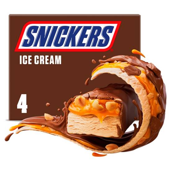 Snickers Chocolate Peanut Ice Cream Bars 4pack (4 x 45.6g)
