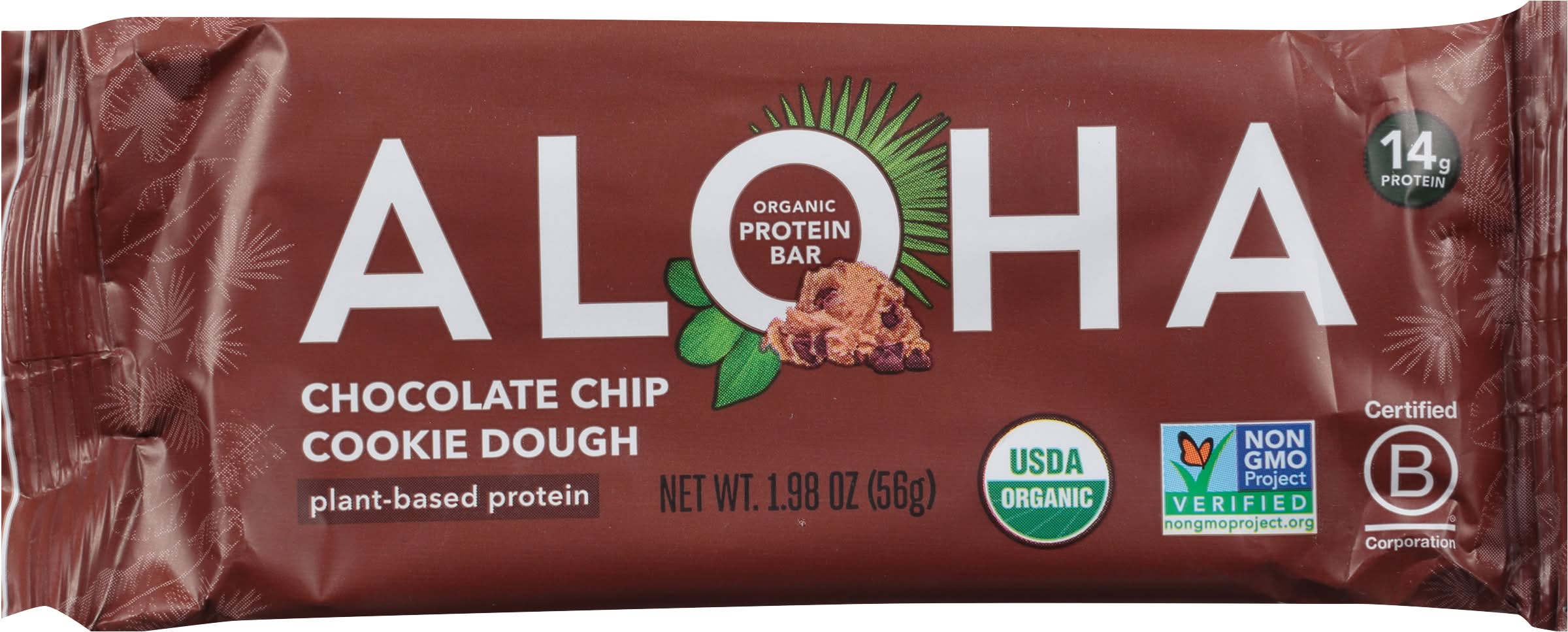 Aloha Organic Protein Bar, Chocolate Chip Cookie Dough (1.98 oz)