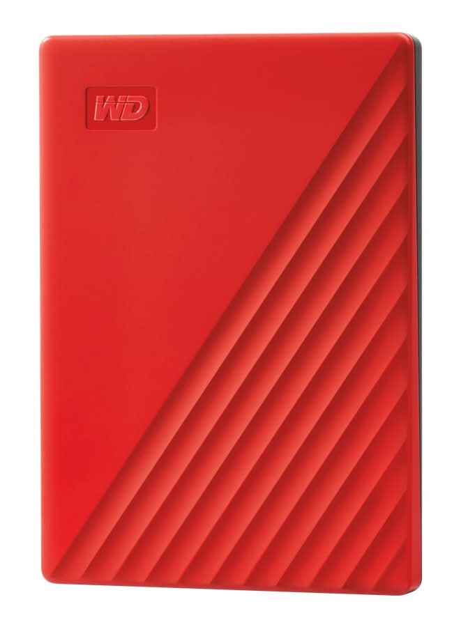 Western Digital My Passport 5 Tb Usb 3.2 Portable External Hard Drive, 2.5 in, Red