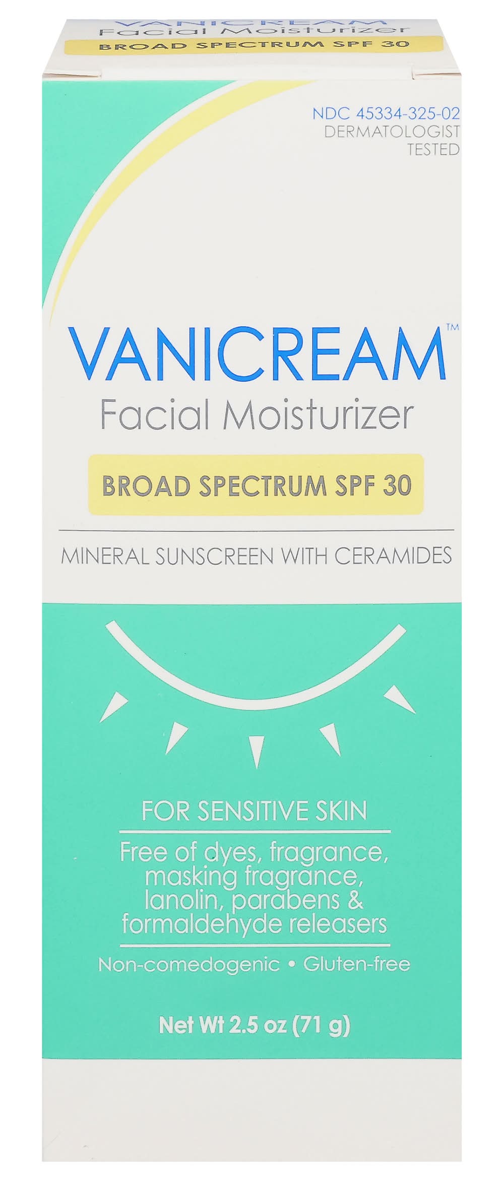 Vanicream Broad Spectrum Spf 30 Facial Moisturize (2.5 oz)
