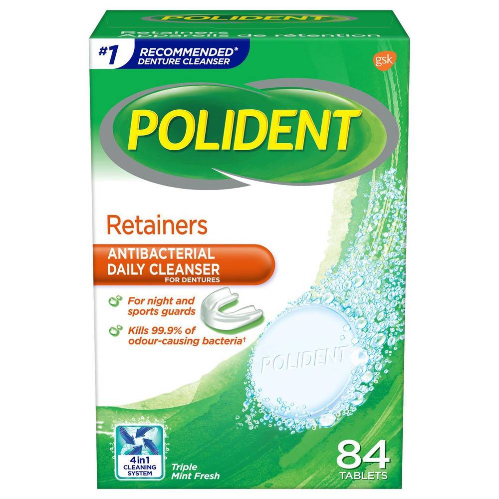 Polident Retainers Antibacterial Daily Cleanser Mint Fresh (80 g)