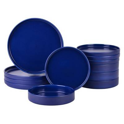 12pc Kaden Dinnerware Set Blue - 222 Fifth