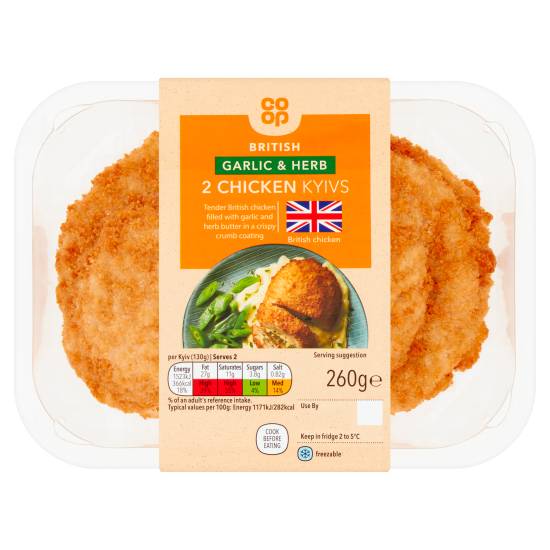 Co-op British Garlic & Herb Chicken Kyivs (260g)