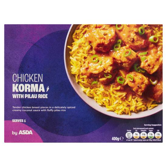 Asda Chicken Korma with Pilau Rice 400g