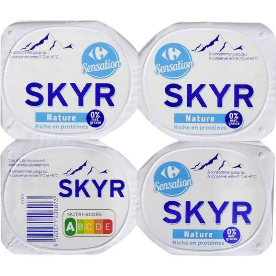 Carrefour Sensation - Skyr fromage frais nature 0% mg