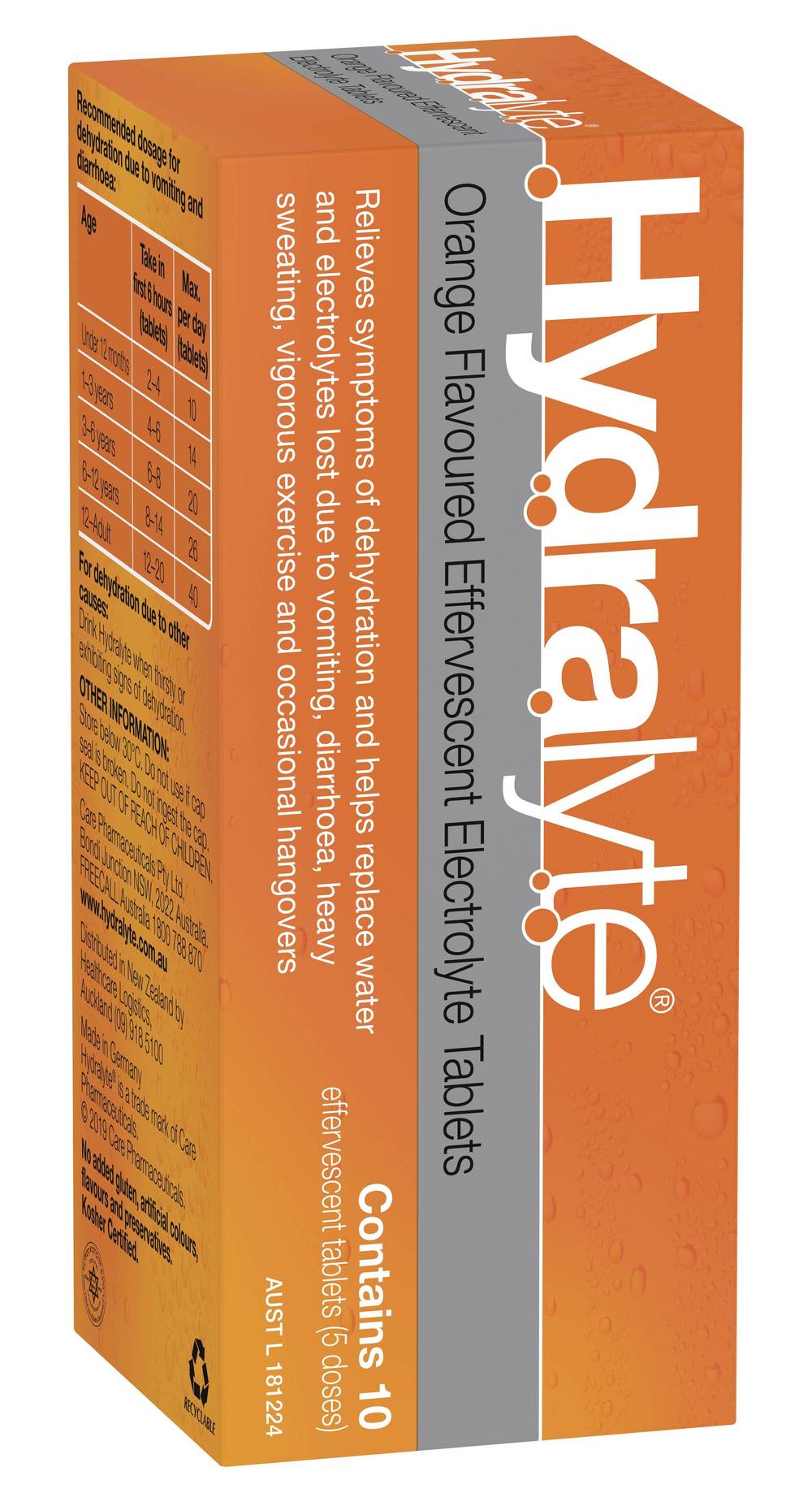 Hydralyte Orange Efferv Tabs 10pk
