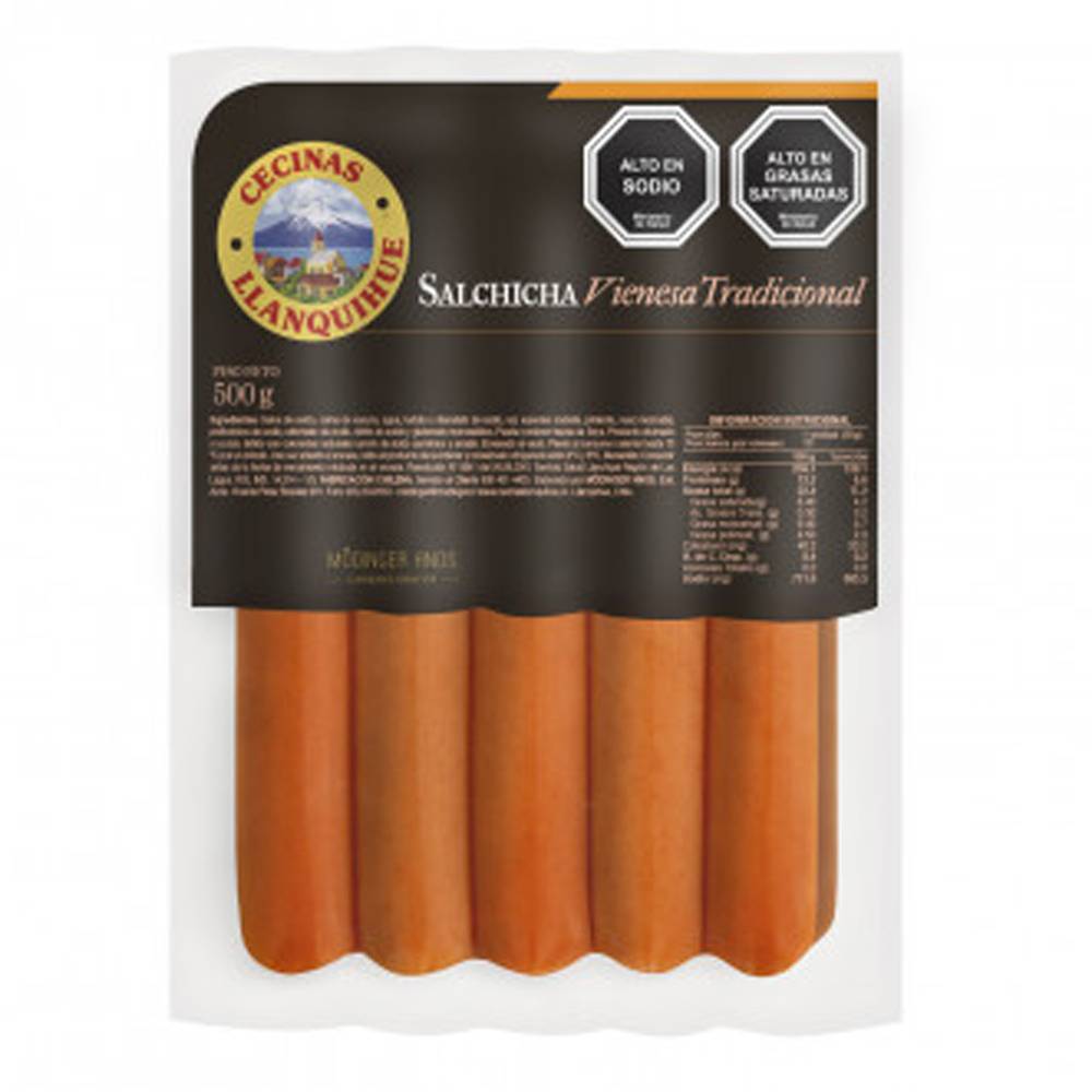 Cecinas Llanquihue · Salchicha vienesa tradicional (500 g)