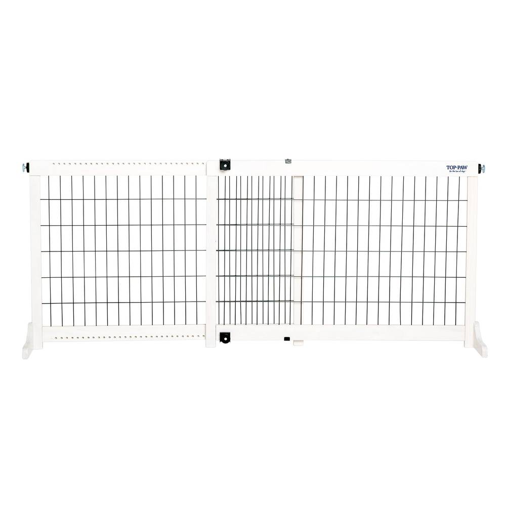 Top Paw Free-Standing High Adjustable Pet Gate, White