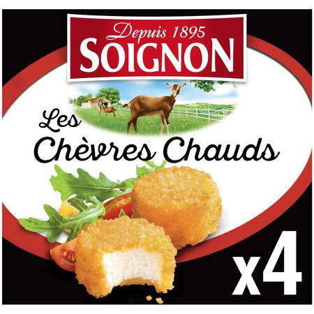 Fromage de Chèvre Chaud Prêt à Dorer SOIGNON - les 4 fromages de 25 g