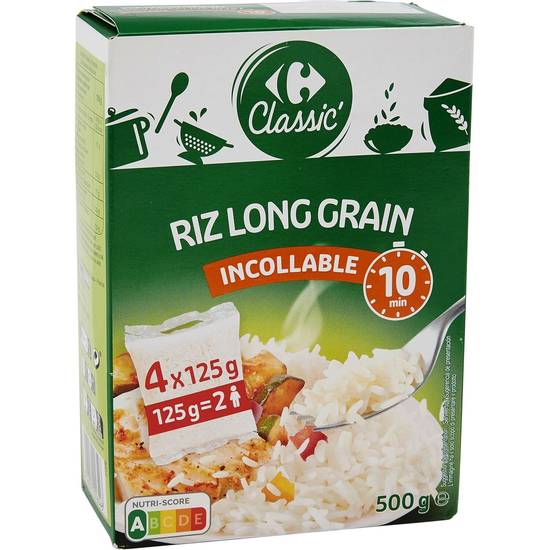 Carrefour Classic' - Riz long grain incollable 10 min (4 pièces)