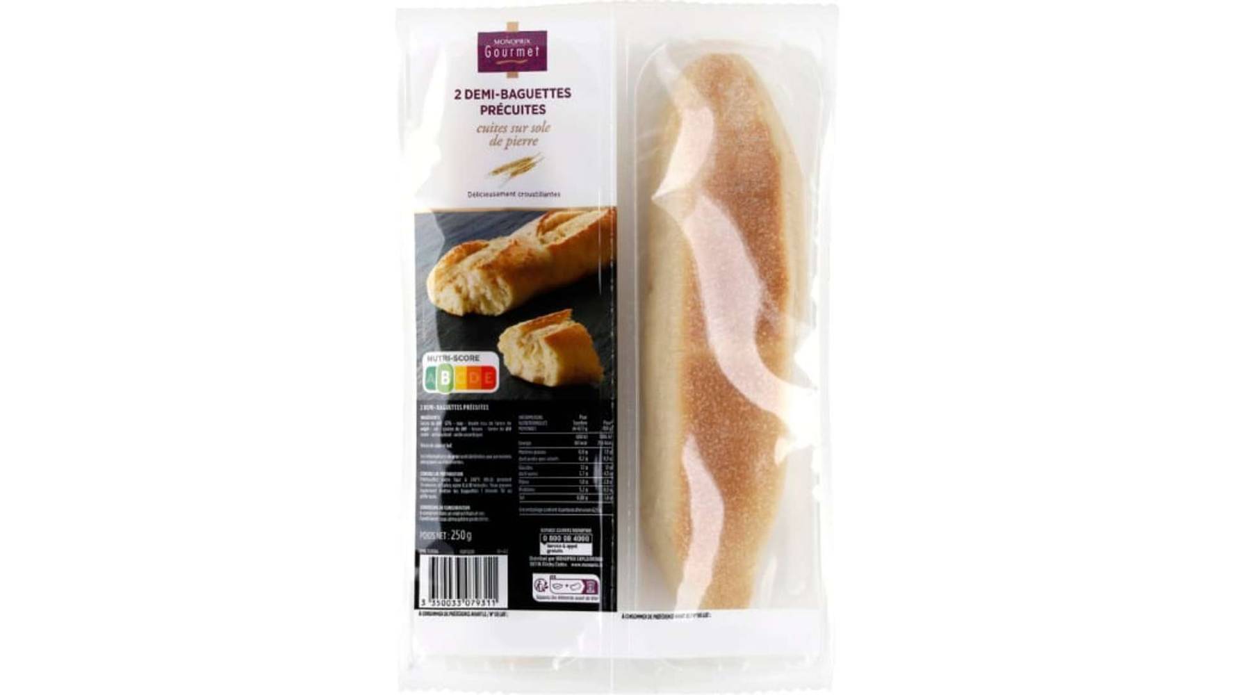 Monoprix Gourmet - Demi-baguettes précuites