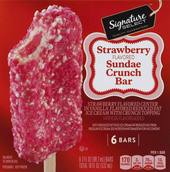 Signature Select Strawberry Sundae Crunch Ice Cream Bars (6 ct)