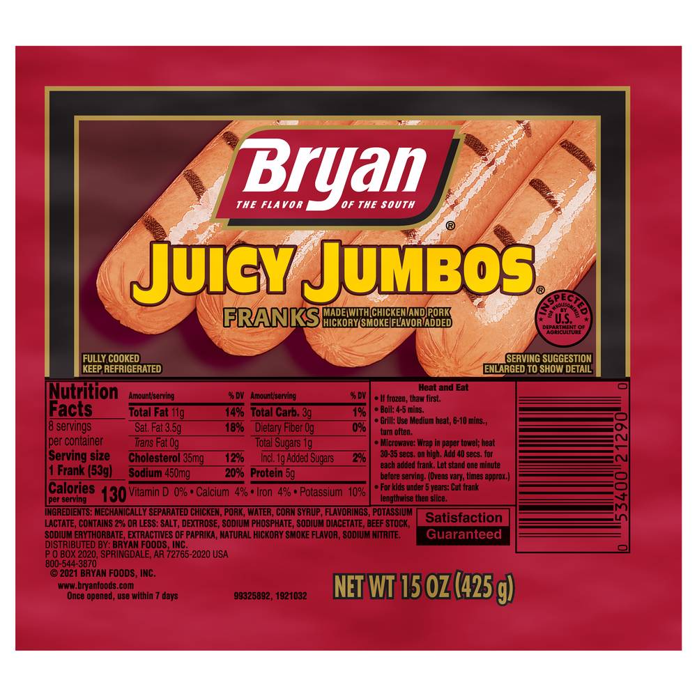 Bryan Juicy Jumbo Franks (15 oz)