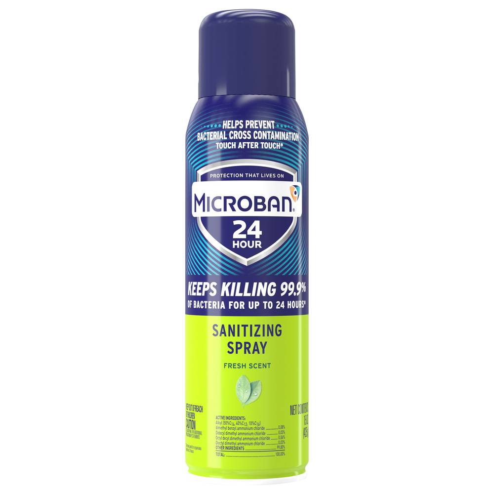 Microban 24 Hour Fresh Scent Disinfectant Sanitizing Spray (15 fl oz)