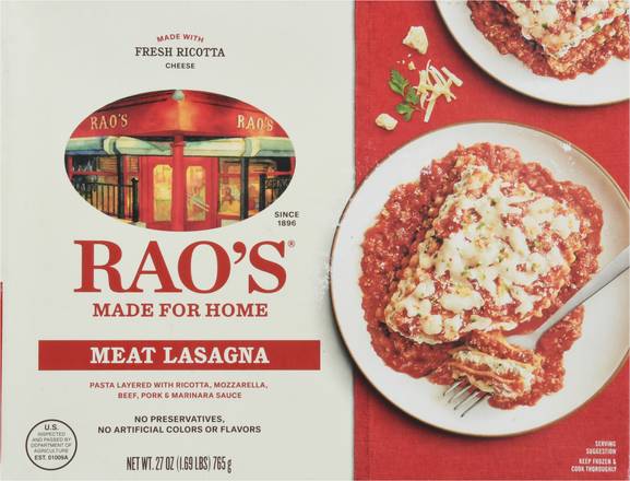 Rao's Homemade Meat Lasagna With Beef Pork & Marinara Sauce
