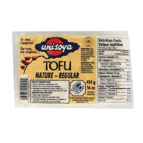 Unisoya tofu régulier (454 g) - regular tofu (454 g)