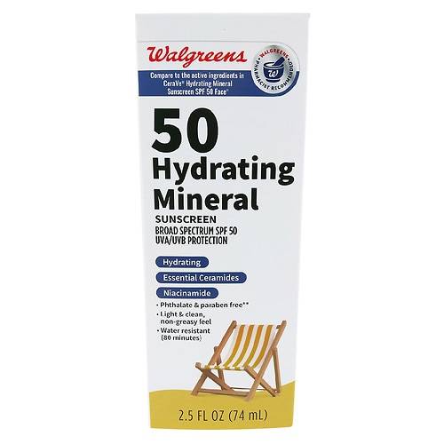 Walgreens Mineral Face Sunscreen SPF 50 - 2.5 OZ