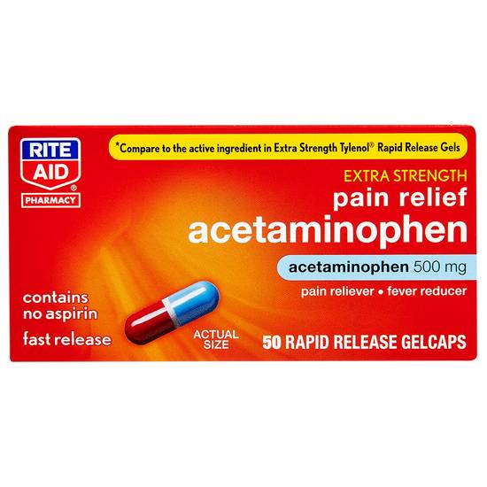 Rite Aid Acetaminophen Rapid Release Gelcaps 500mg Capsules