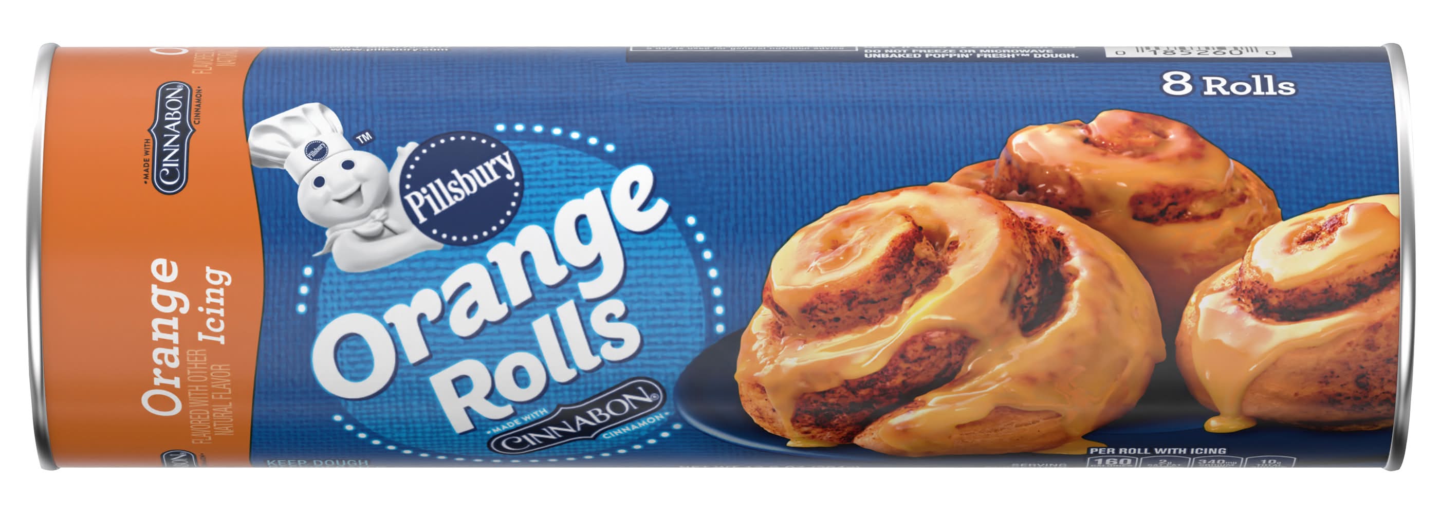Pillsbury Canned Pastry Dough Rolls, Cinnamon-Orange Icing (13.9 oz, 8 ct)