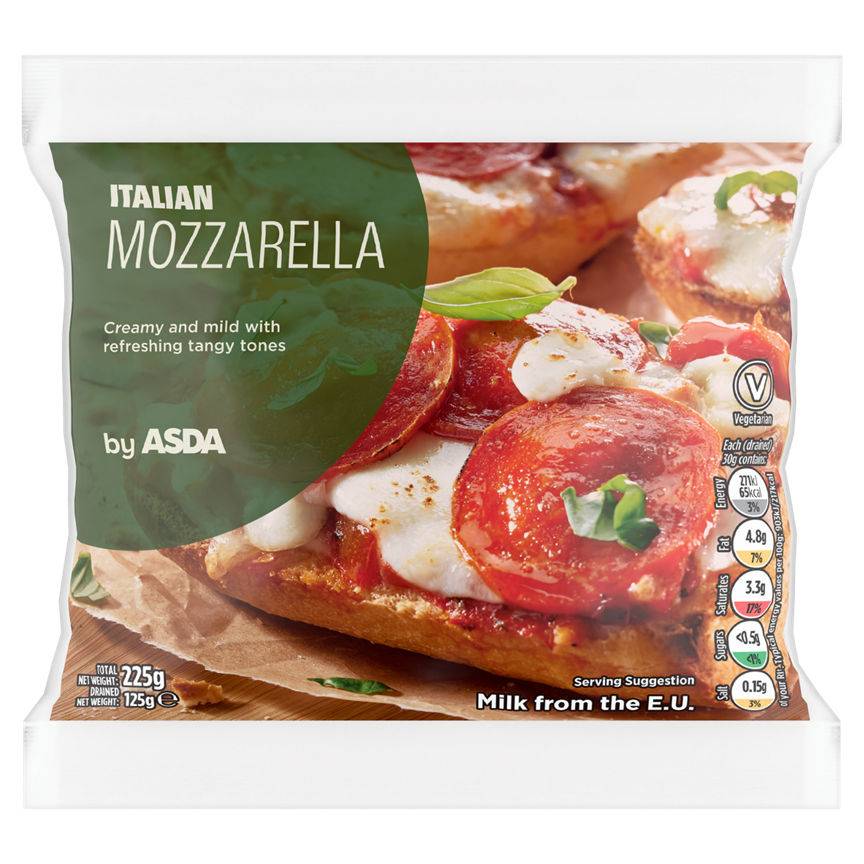 Asda Mozzarella Cheese 125G