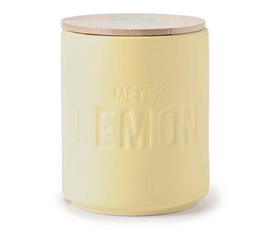 Meyer Lemon Sunshine Yellow Lidded Ceramic Jar Candle, 15 oz.