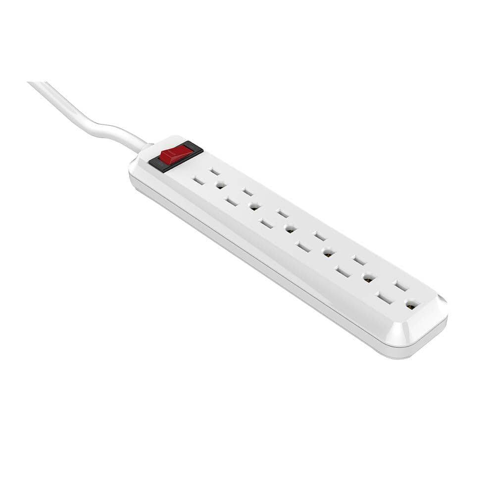 4 Ft. 6-Outlet Power Strip With 45° Angle Plug