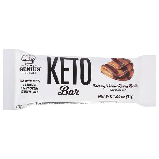 Genius Gourmet Peanut Butter & Chocolate Protein Keto Bar (1.1 oz)